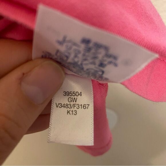 Lands End crew neck fitted cotton rayon long sleeve top shirt barbie pink XL - Picture 6 of 7